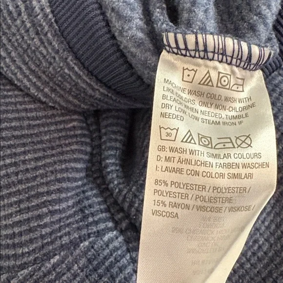 Denim&Co Chenille Fleece Long Sleeve Sweatshirt 1X Blue - Picture 6 of 6